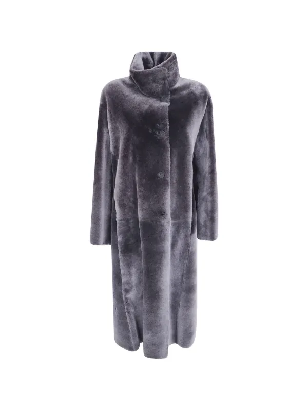 ひつじ EMPORIO ARMANI レザーファーコート L Giorgio Armani Reversible lamb-fur Coat | Brown | FARFETCH