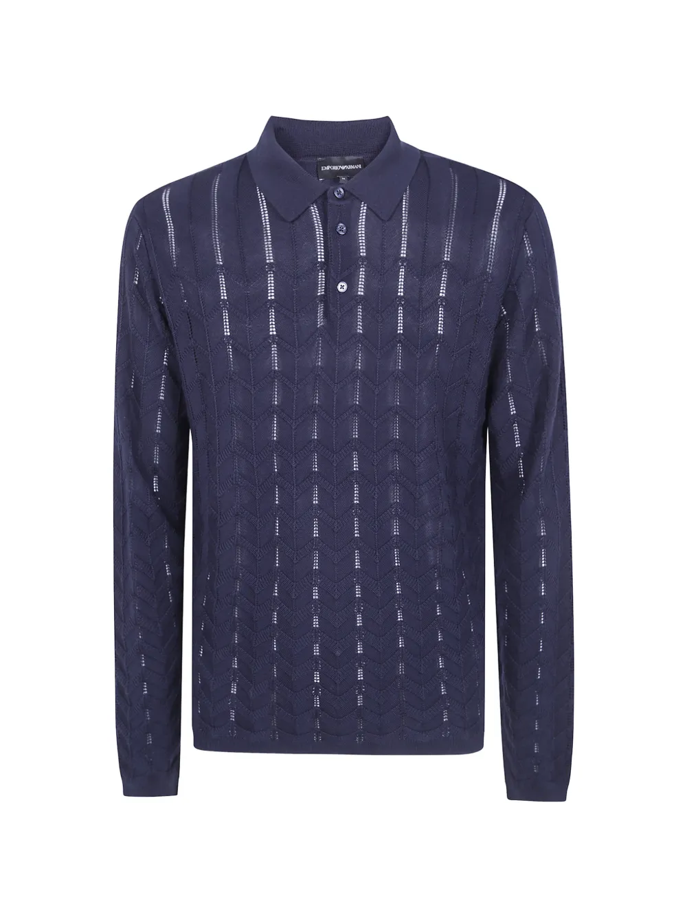 Emporio Armani polo-collar sweater in textured knit signature capsule - Blu