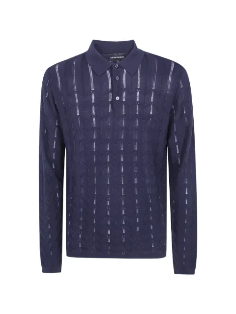 Emporio Armani polo-collar sweater in textured knit signature capsule