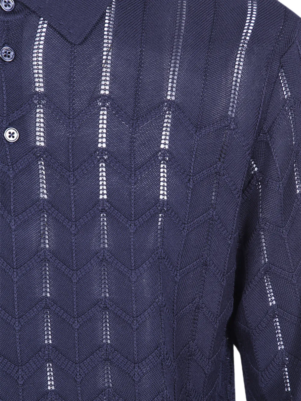 Emporio Armani Gebreide trui met polokraag en textuur Blauw