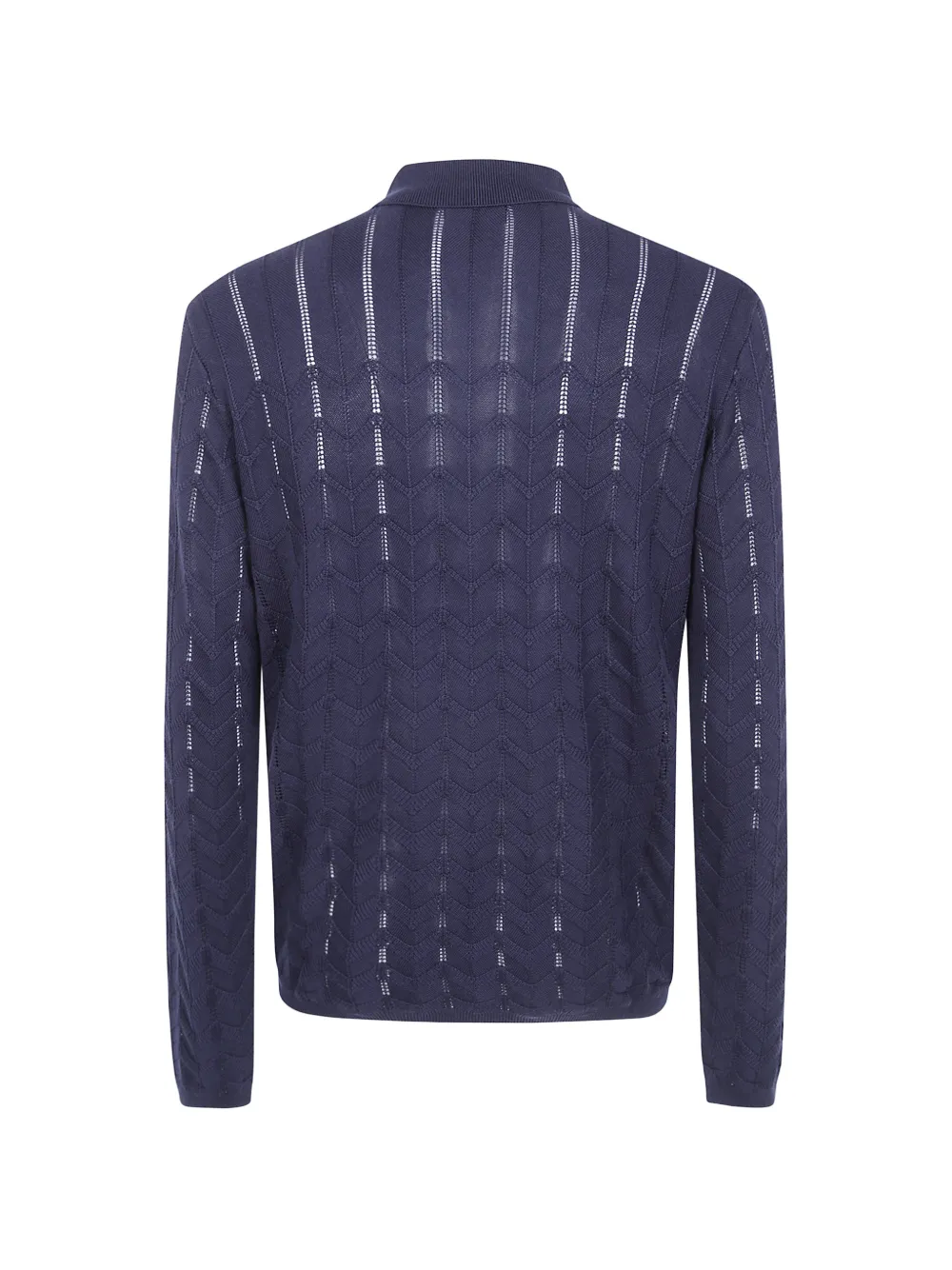 Emporio Armani Gebreide trui met polokraag en textuur Blauw