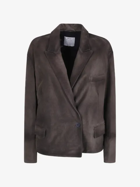 IBRIGU leaf-embroidered suede jacket