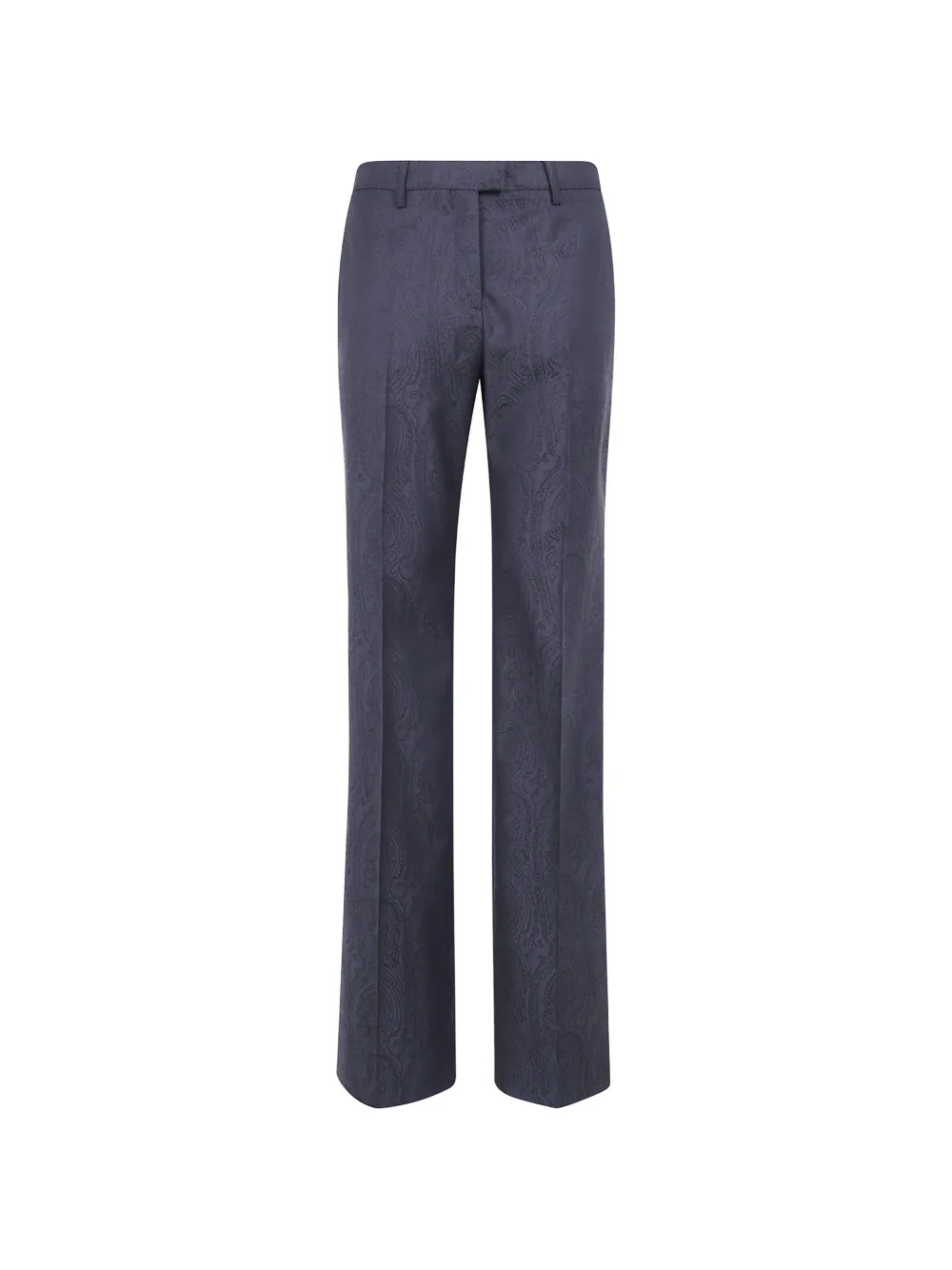ETRO wool jacquard trousers with arnica motif - Blu