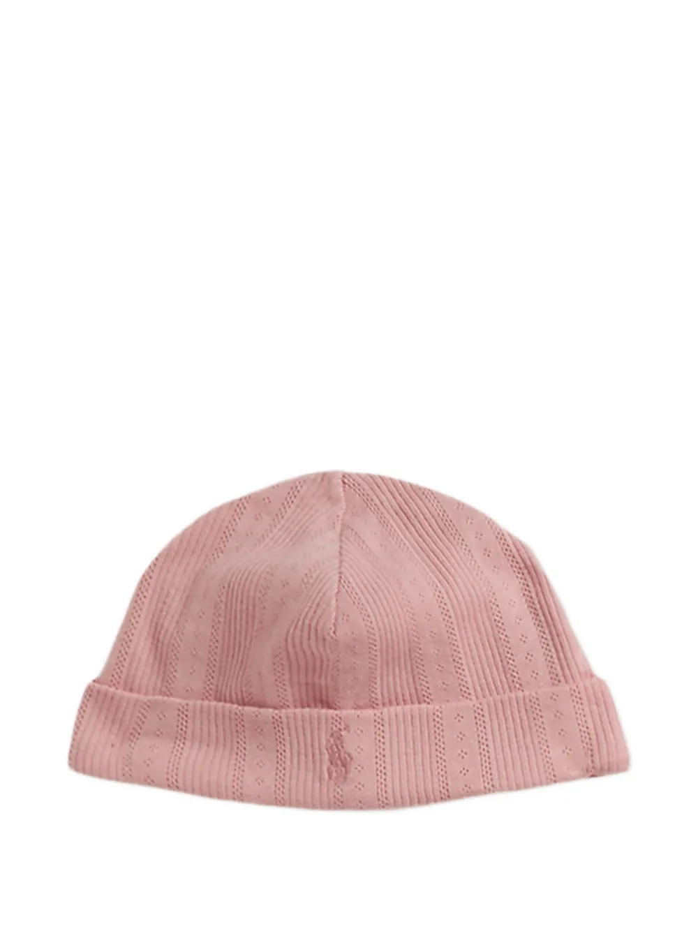 POLO RALPH LAUREN KIDS Driedelige romperset met pointelle-breisel en bloemenafwerking Roze