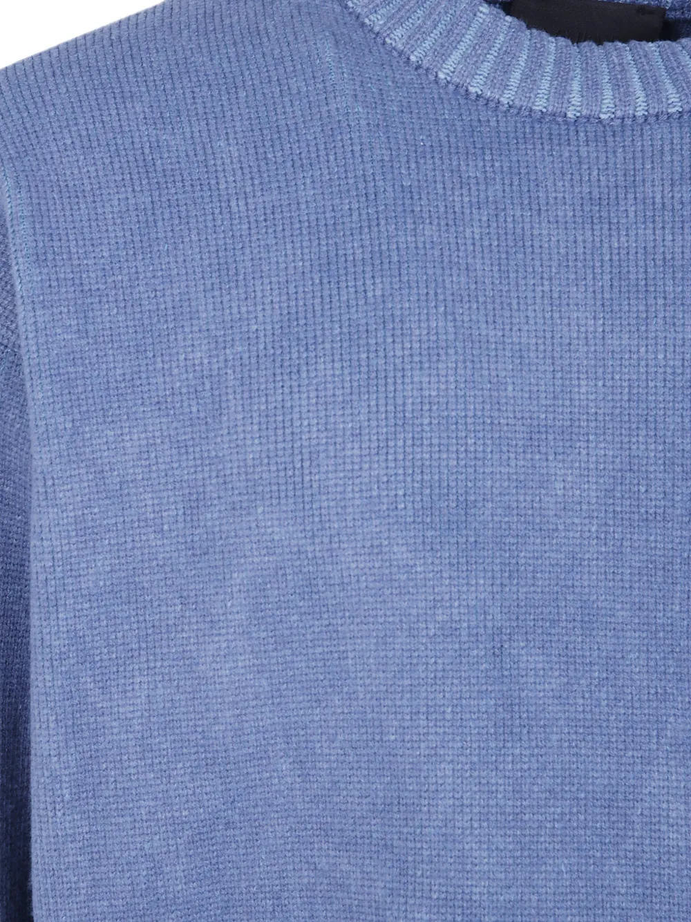 Rains Ribgebreide trui met ronde hals Blauw