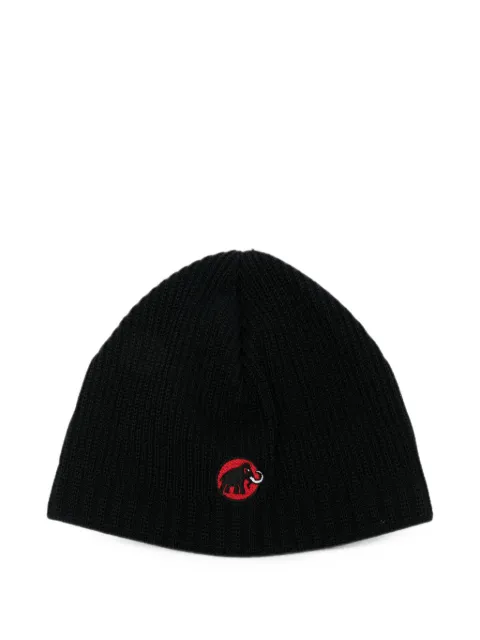 Mammut logo-patch ribbed-knit beanie hat