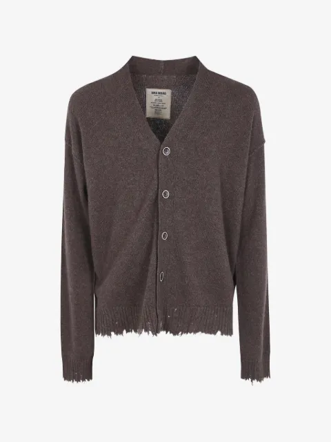 Uma Wang cashmere frayed-hem cardigan