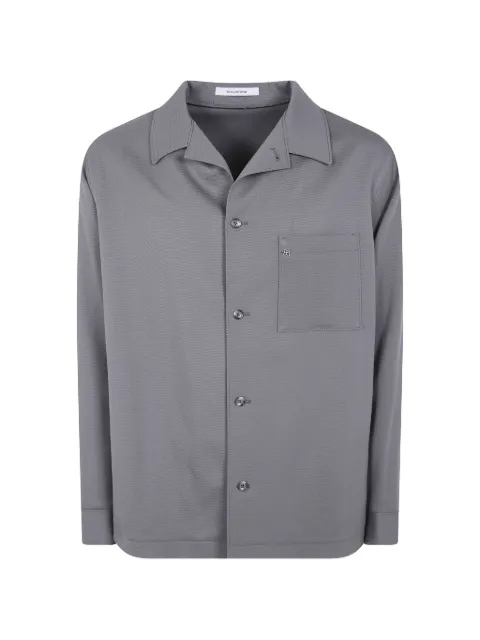 Tagliatore logo-plaque wool shirt