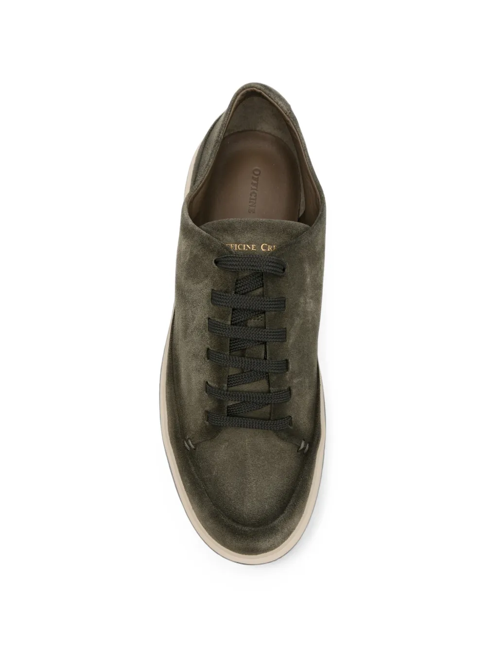 Officine Creative suede lace-up sneakers Groen