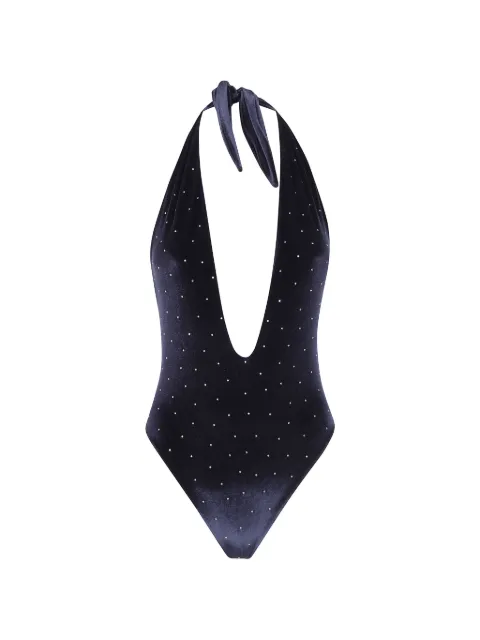 Balmain crystal-embellished halterneck swimsuit