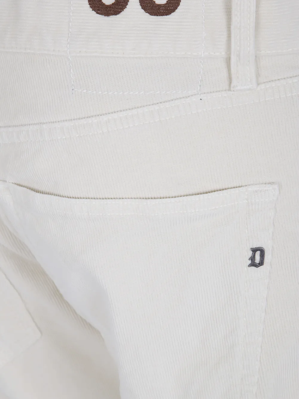 DONDUP Ribfluwelen straight broek Beige