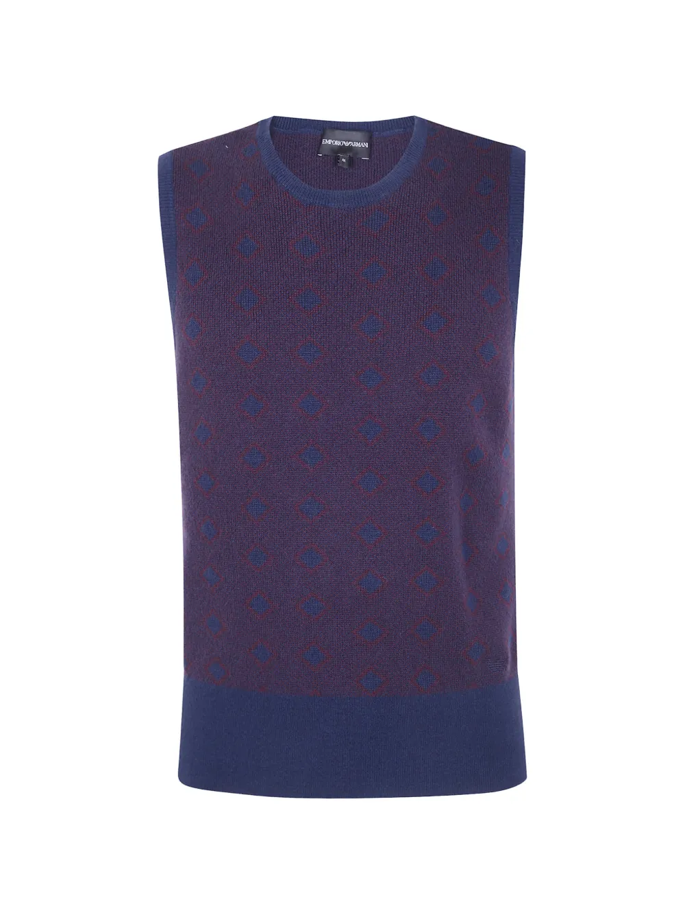 Emporio Armani Diamond-pattern Wool Vest In Violett