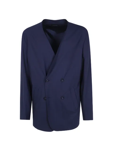 Emporio Armani double-breasted collarless blazer
