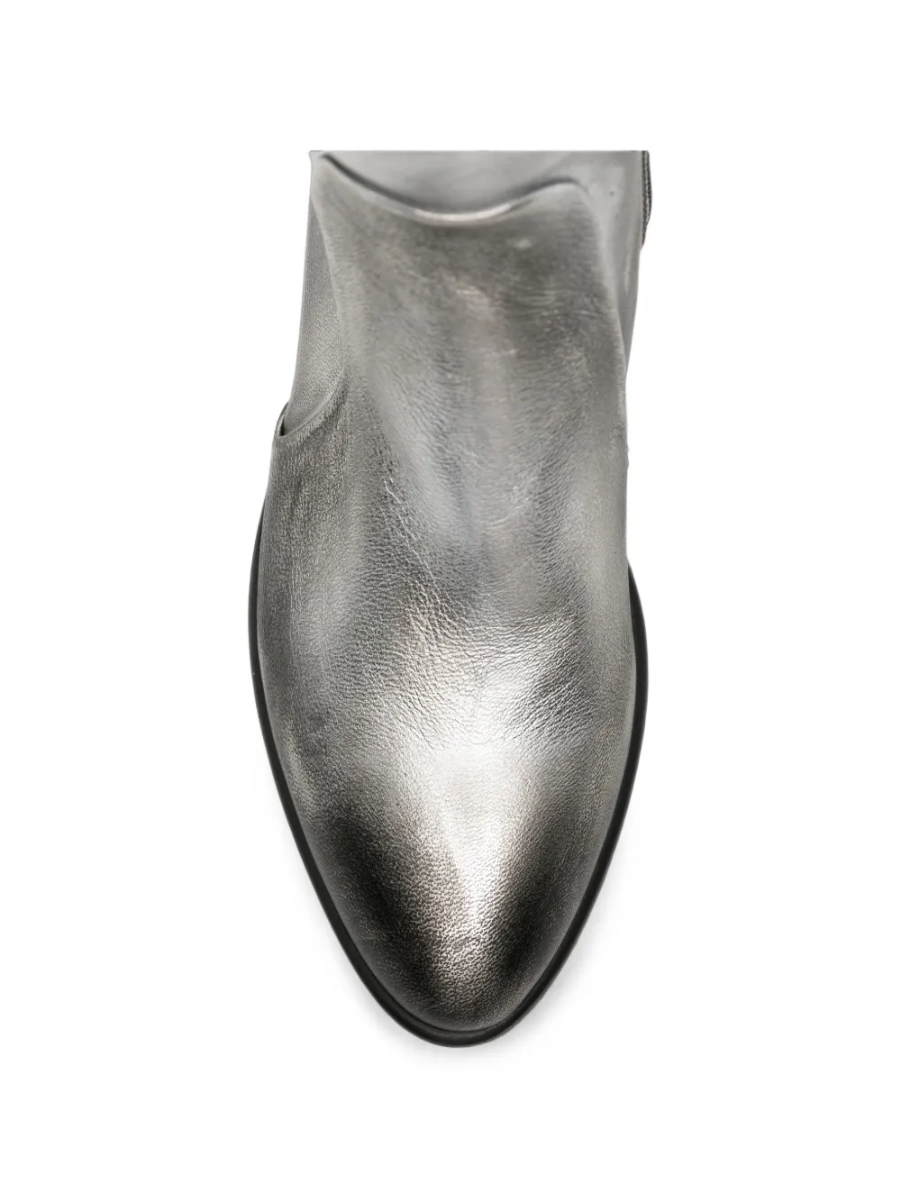 strategia shoes Leren metallic enkellaarzen Zilver