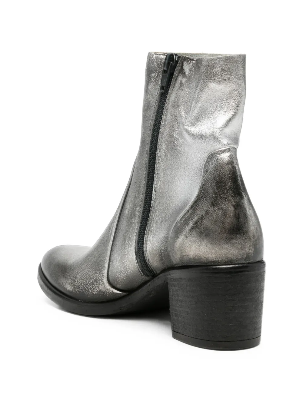 strategia shoes Leren metallic enkellaarzen Zilver
