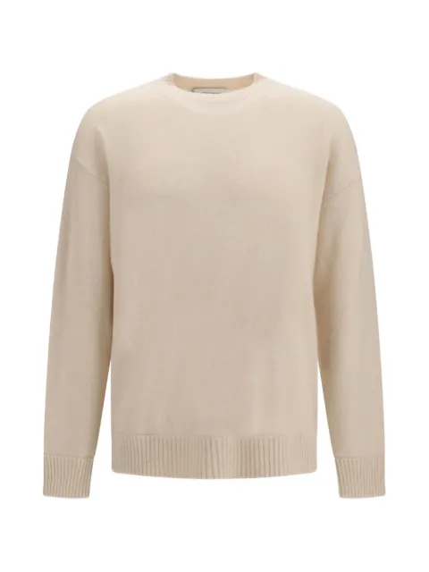 Laneus jersey con ribete de canalé y cuello redondo