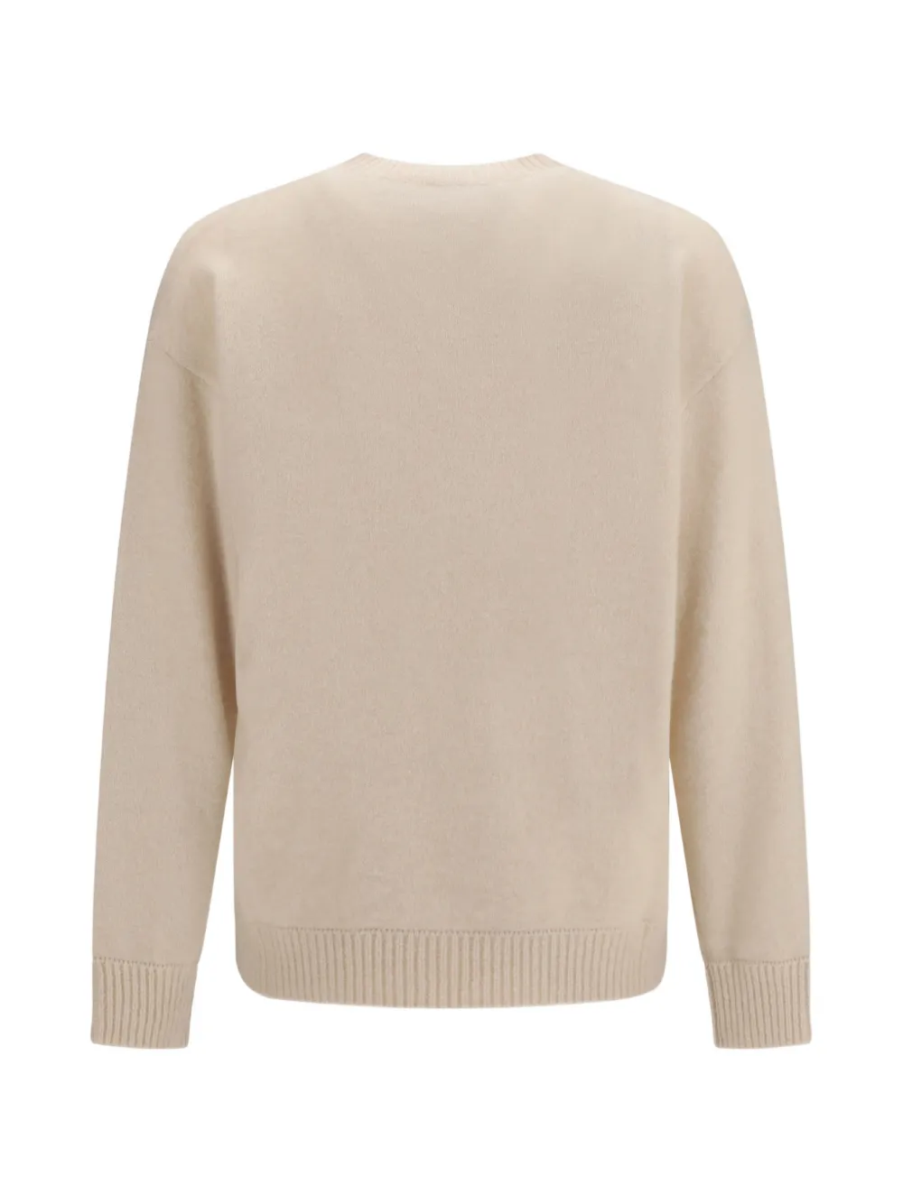 Laneus Trui met ronde hals en geribbelde afwerking Beige