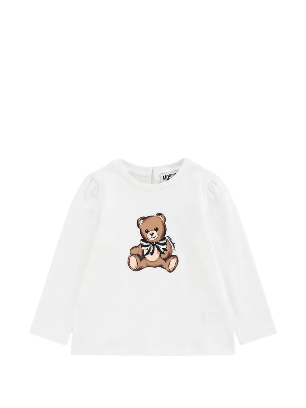 Moschino Kids T-shirt a maniche lunghe con stampa Teddy Bear - Bianco
