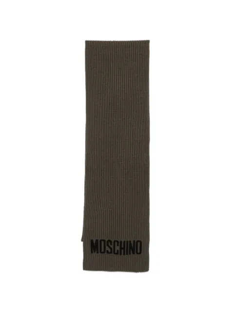 Moschino logo-intarsia ribbed scarf