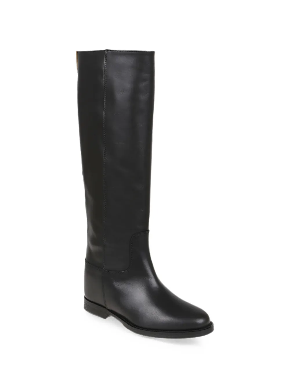 Via Roma 15 V-logo inner wedge-heel knee-high boots Zwart