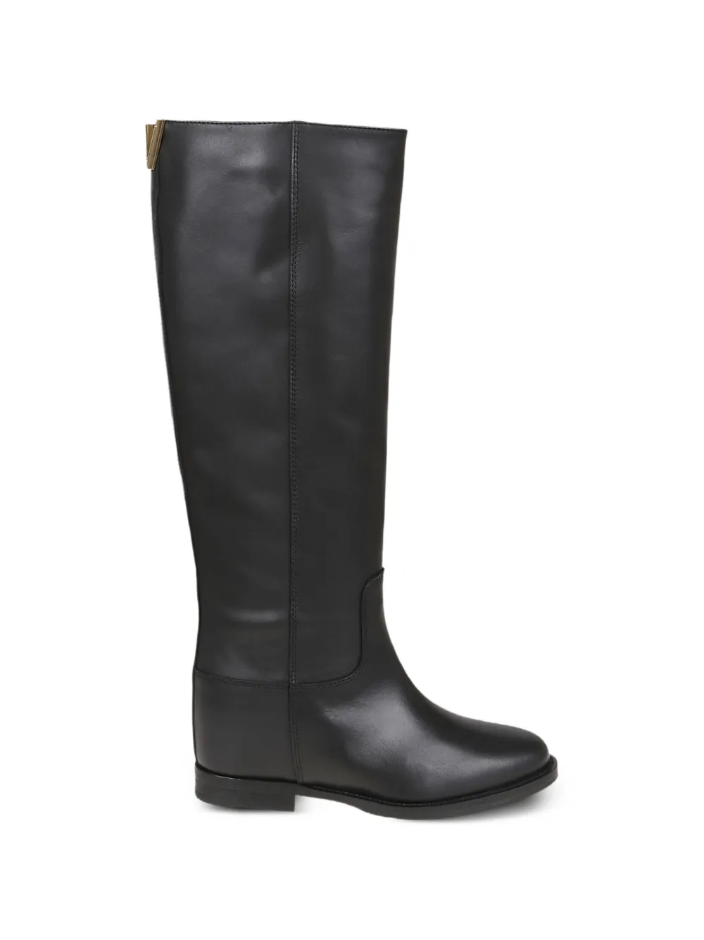 Via Roma 15 V-logo inner wedge-heel knee-high boots Zwart