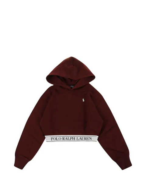 POLO RALPH LAUREN KIDS logo-embroidered cropped hoodie