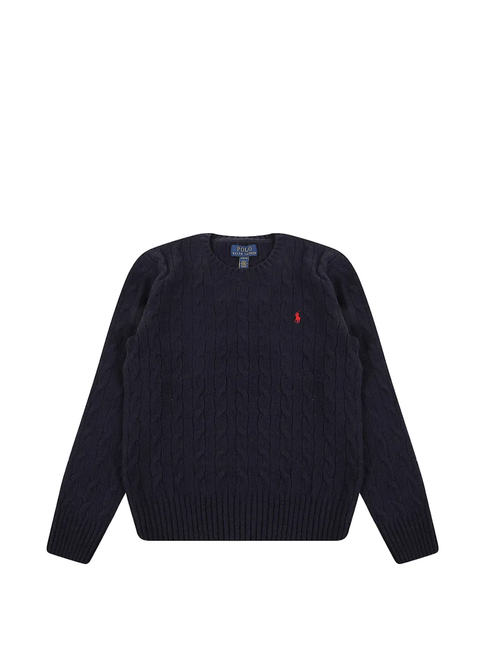 POLO RALPH LAUREN KIDS cable-knit embroidered-logo sweater - Blu
