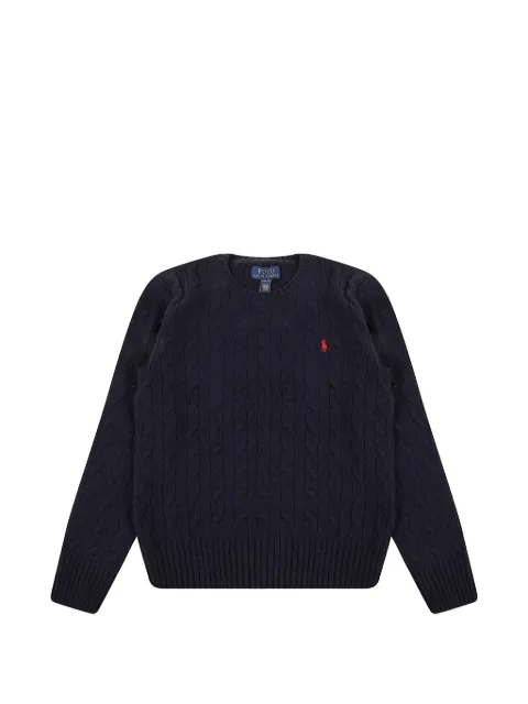 POLO RALPH LAUREN KIDS cable-knit embroidered-logo sweater