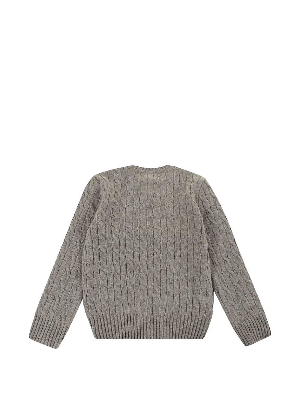 POLO RALPH LAUREN KIDS Kabelgebreide trui met geborduurd logo Grijs