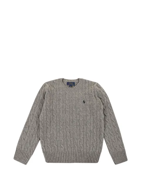 POLO RALPH LAUREN KIDS cable-knit embroidered-logo sweater
