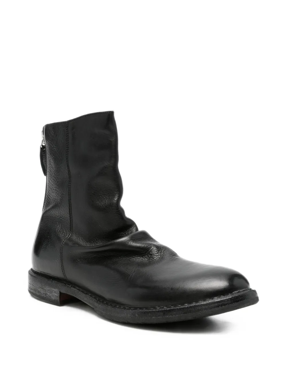 Moma Arizona rear zip-fastening leather boots Zwart