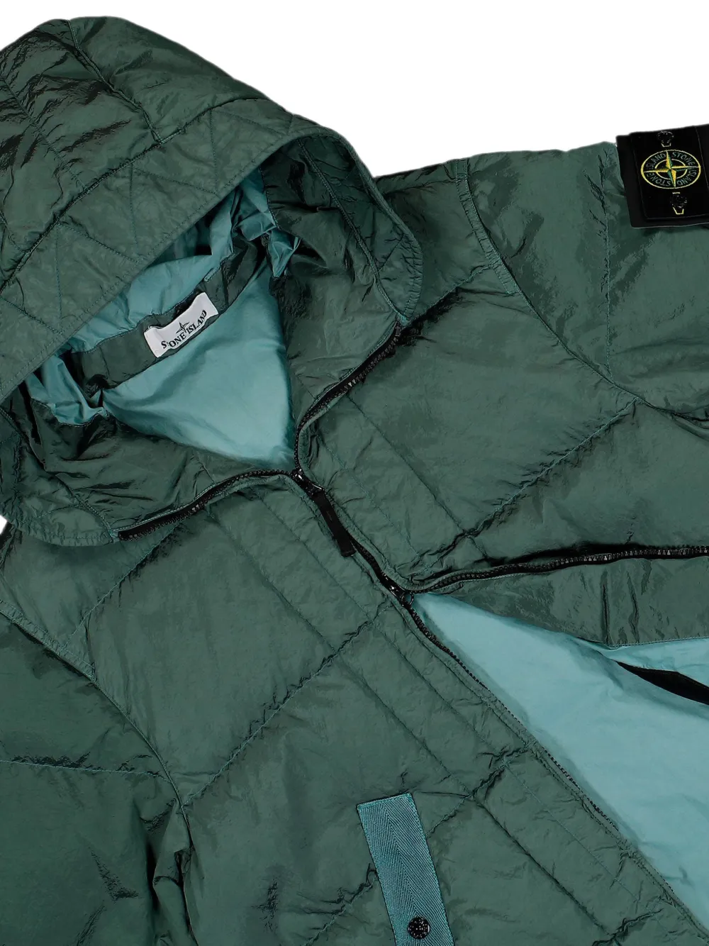 Stone Island 4100019 nylon metalen econyl jack Groen