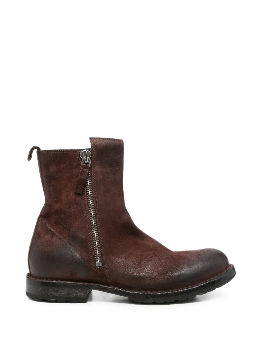 Moma Tuscany Wine distressed side-zip boots Bruin
