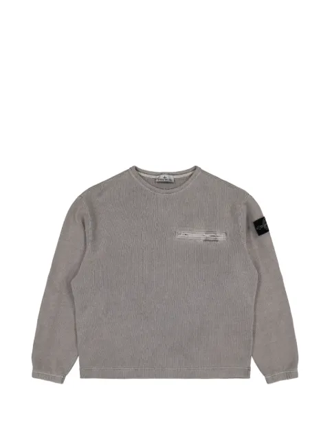 Stone Island 6100028 mineral-dyed cotton-fleece oversized-fit crewneck sweatshirt with chest pocket