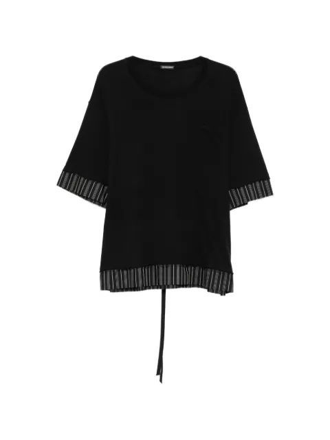 Ann Demeulemeester striped-trim rear-tie T-shirt