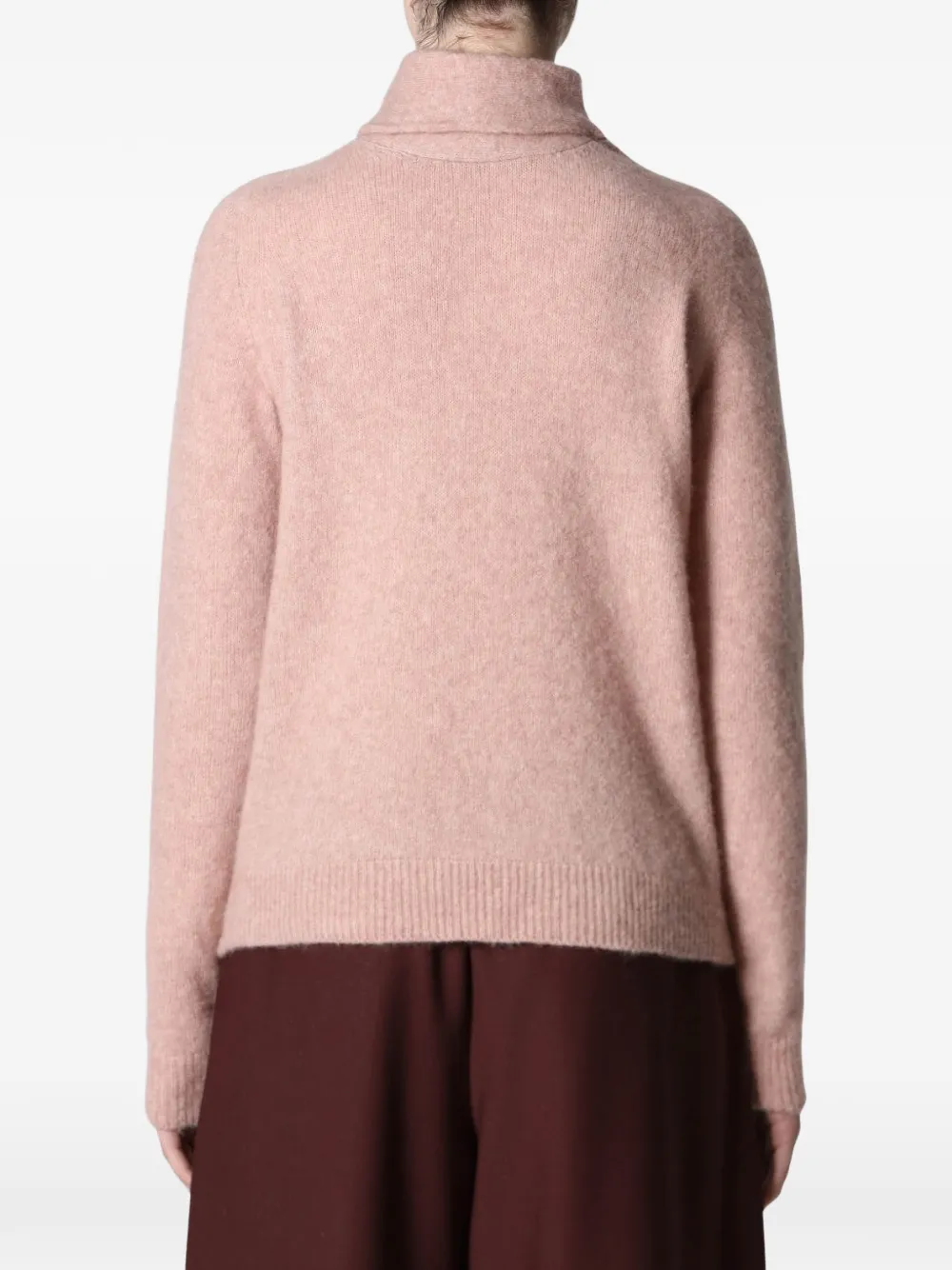 Roberto Collina Fijngebreide trui met sjaal Roze
