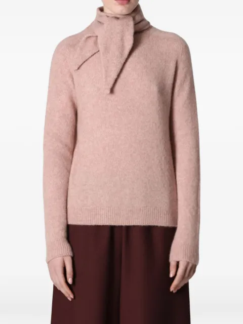 Roberto Collina integrated-scarf fine-knit sweater
