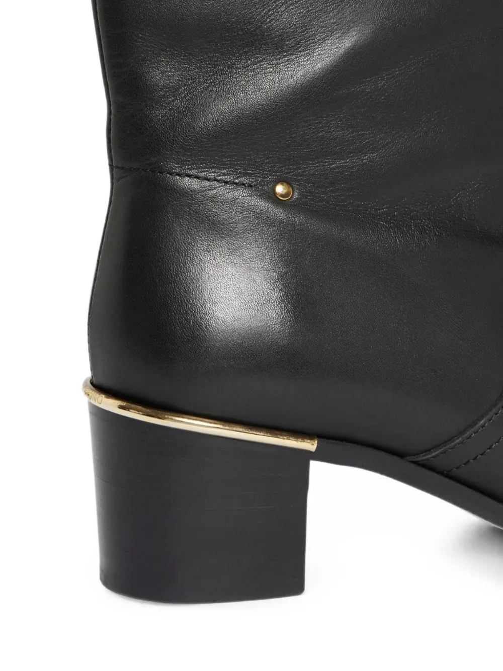 Vanessa Bruno Goudkleurige knielaarzen met hardware Zwart