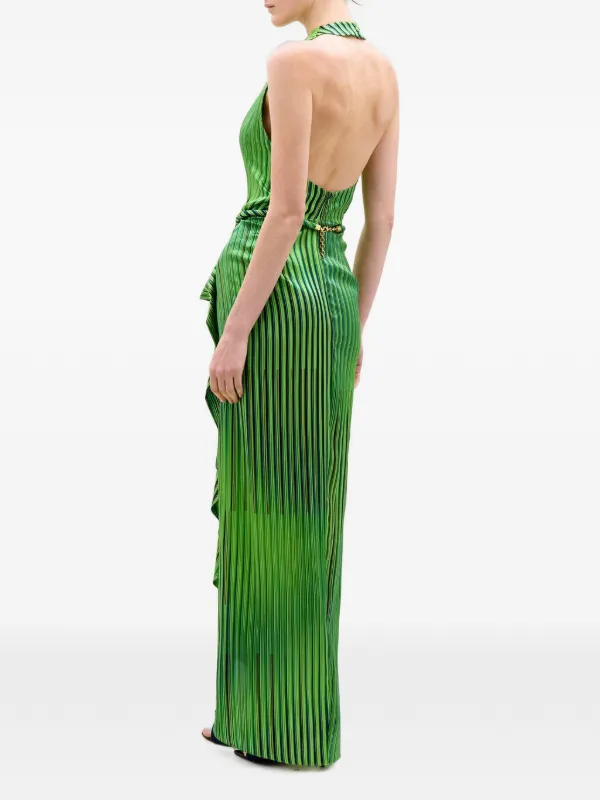 green striped strapless dress Silvia Tcherassi Ruffled Midi | 00900-1428_01J_00G
