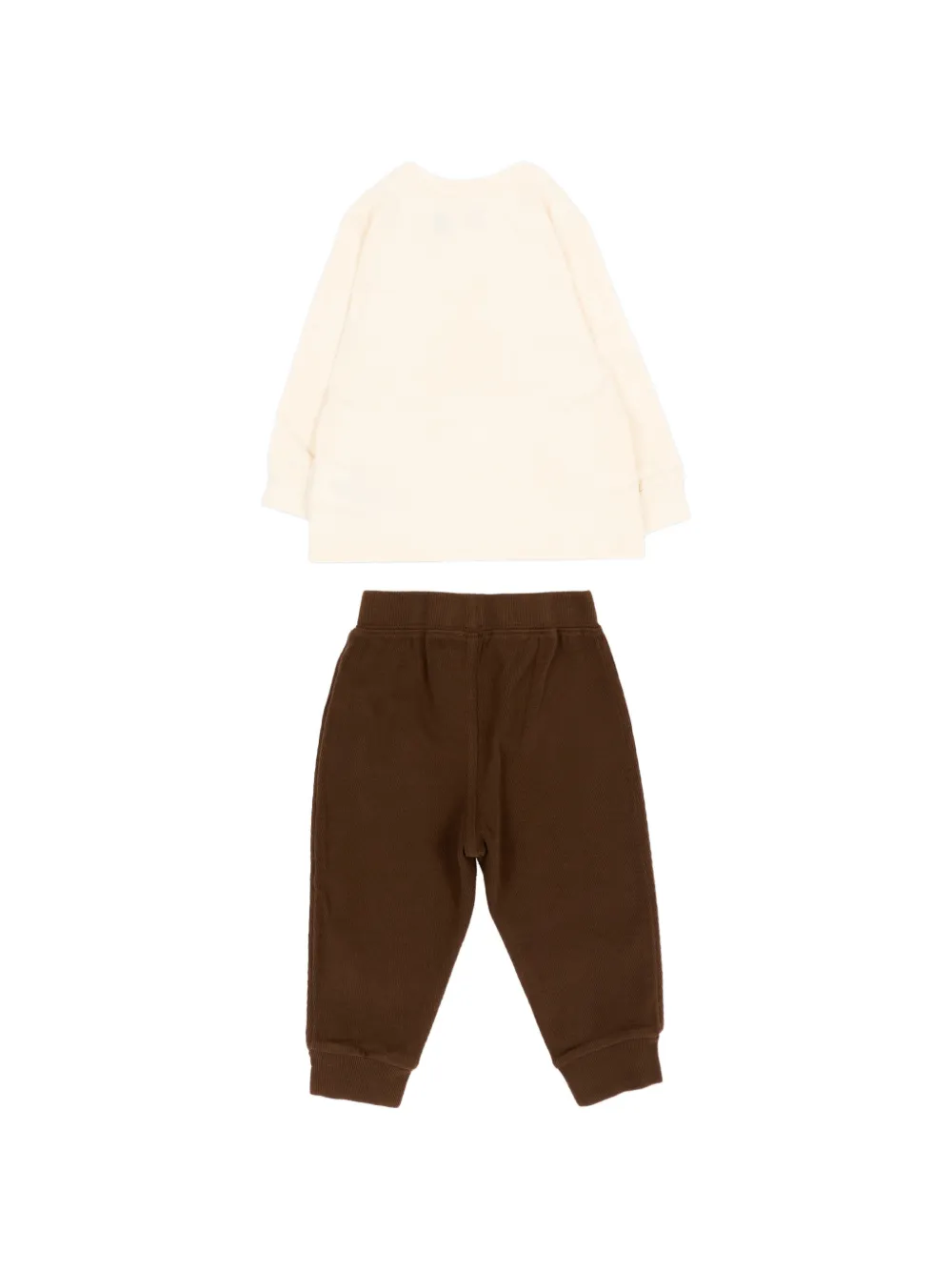 POLO RALPH LAUREN KIDS Polo Bear katoenen T-shirt en joggingbroek Beige