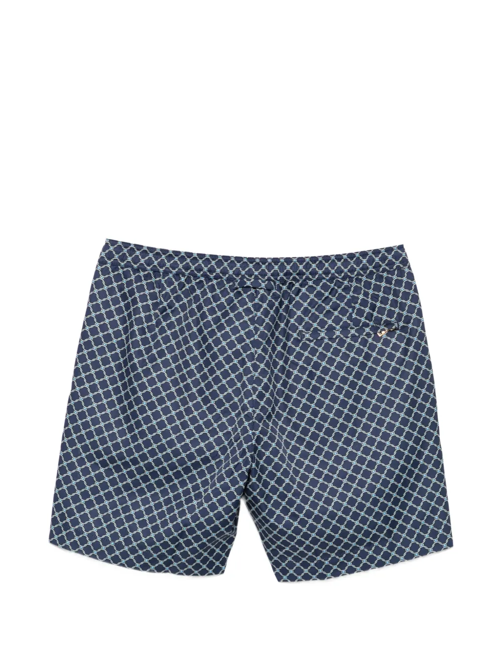 Orlebar Brown Zwembroek met trekkoord en geometrisch patroon Blauw