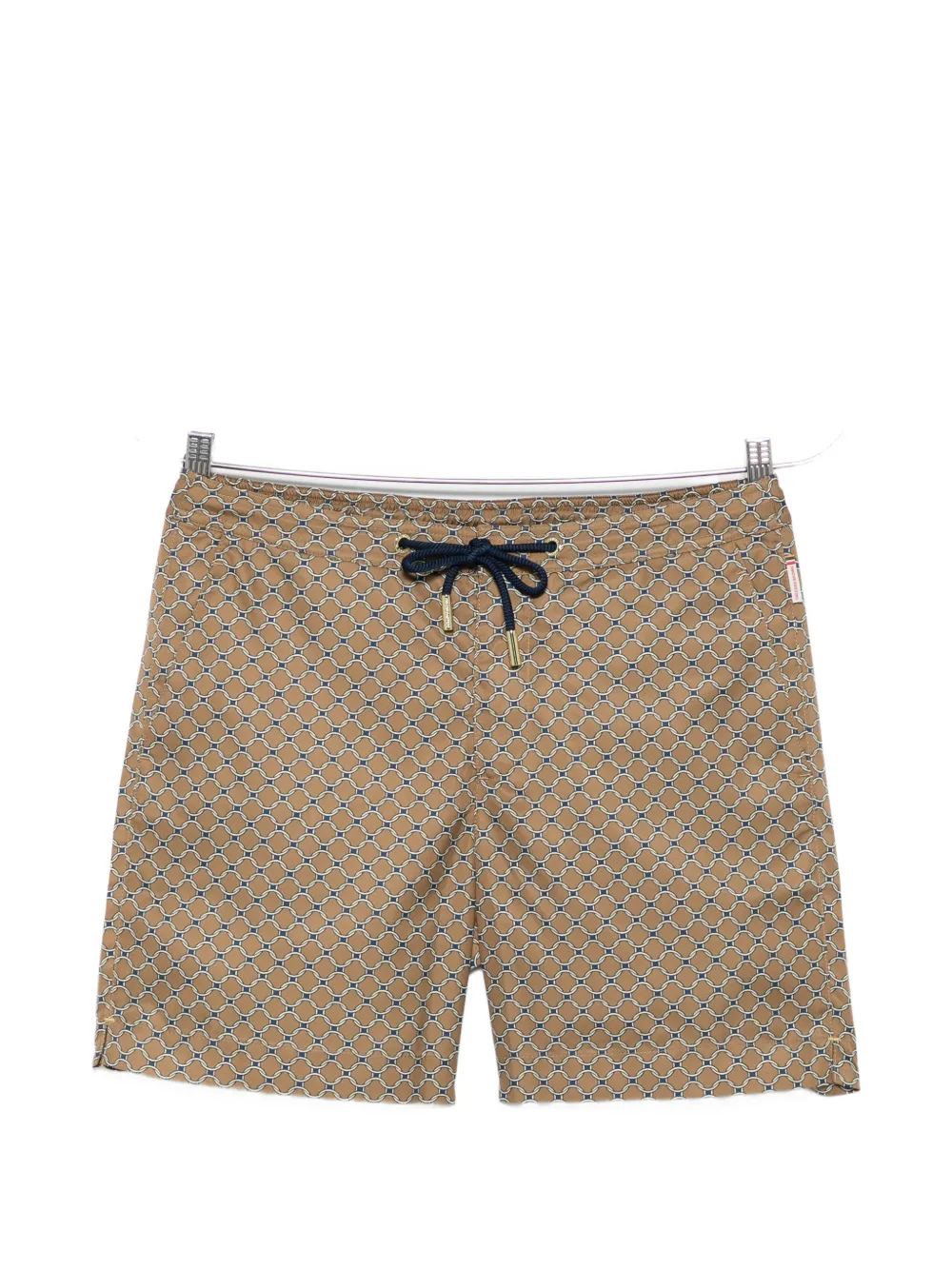 Orlebar Brown geometric-pattern drawstring swim shorts - Marrone