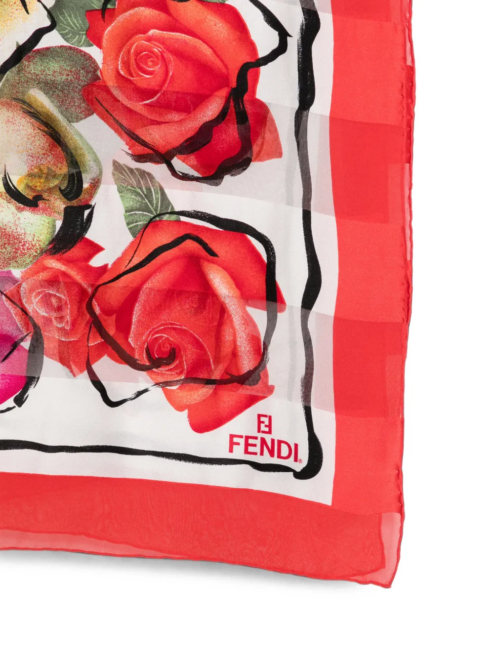 Fendi Pre-Owned 1990s sjaal met bloemenprint Rood