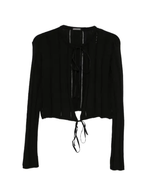 Ann Demeulemeester tie-fastening open-knit cardigan