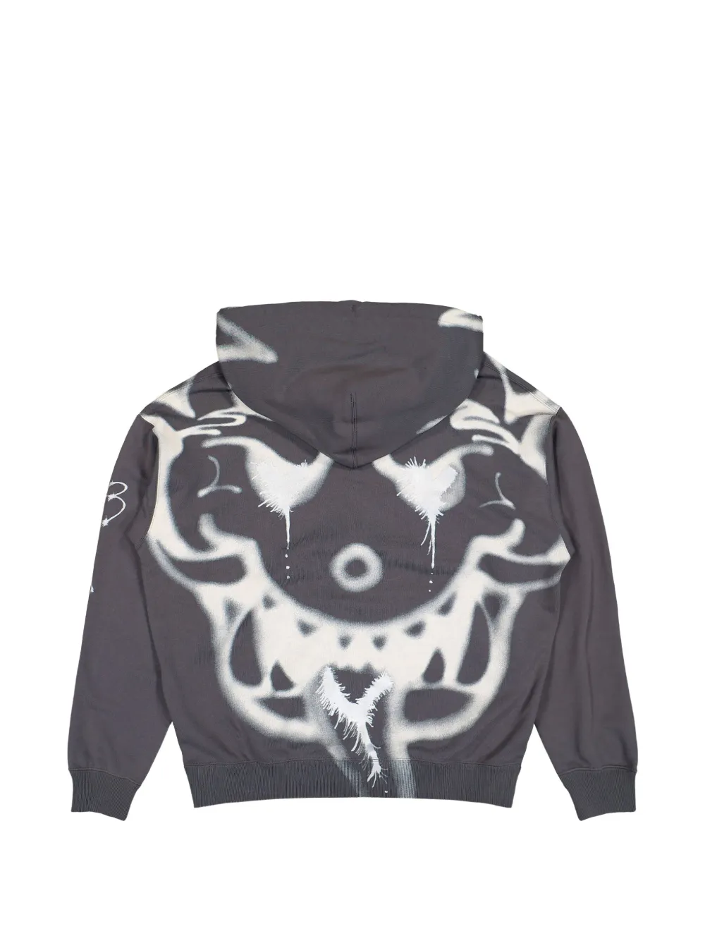 Y-3 Chito badstof hoodie met rits en grafische print Grijs