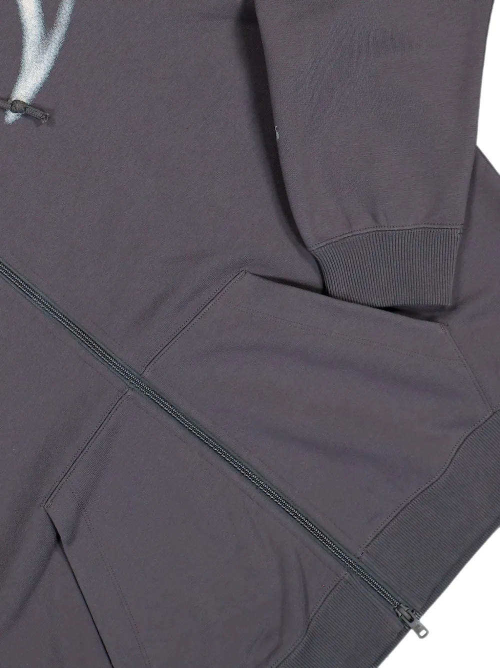 Y-3 Chito badstof hoodie met rits en grafische print Grijs