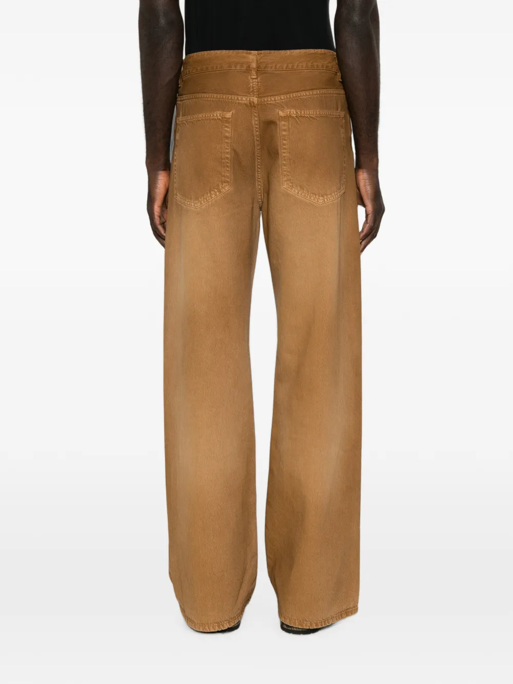 Ann Demeulemeester Long-strap Wide-leg Trousers in Brown, view 4