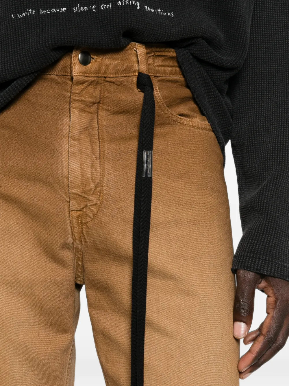 Ann Demeulemeester Long-strap Wide-leg Trousers in Brown, view 5
