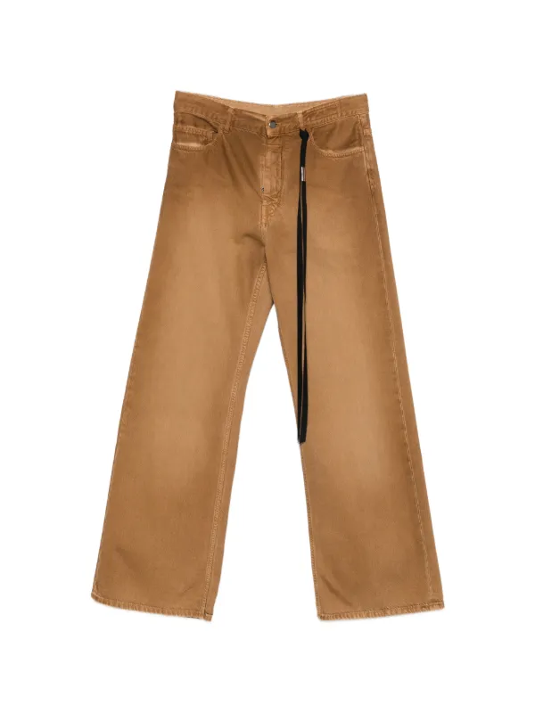 Ann Demeulemeester Long-strap Wide-leg Trousers in Brown