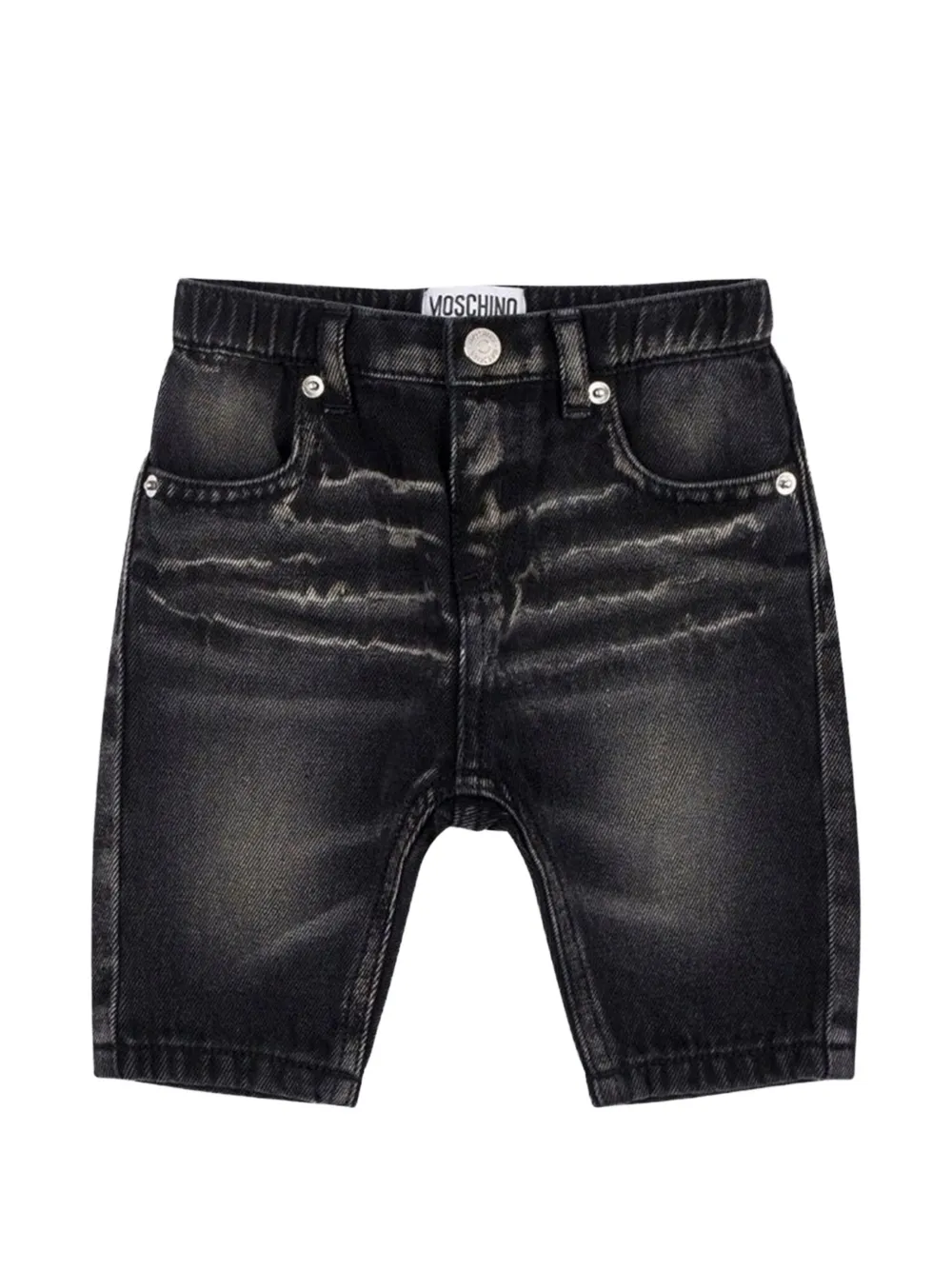 Moschino Kids Jeans con effetto schiarito - Nero